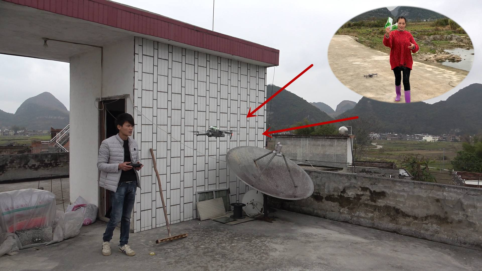 俩美女搞野忘戴口罩,小伙用无人机“空运”送达,那一刻暖心了